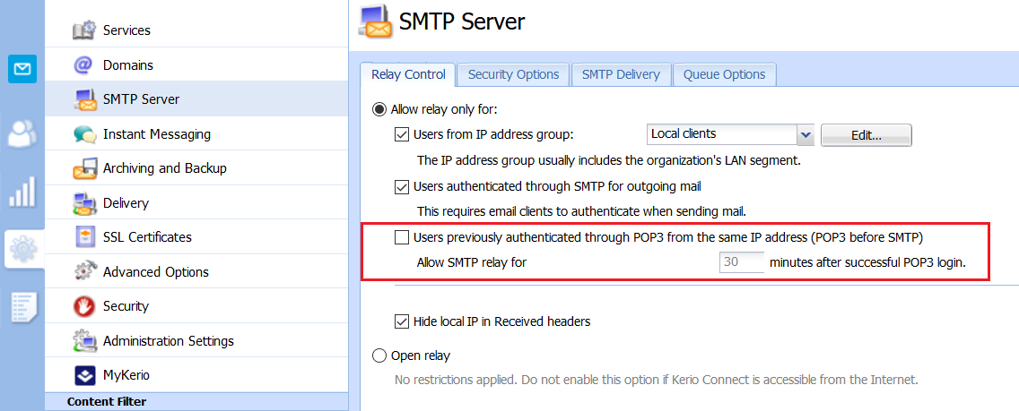 Mail Server Relay Retry Interval For Smtp Authentication Kerioconnect Support